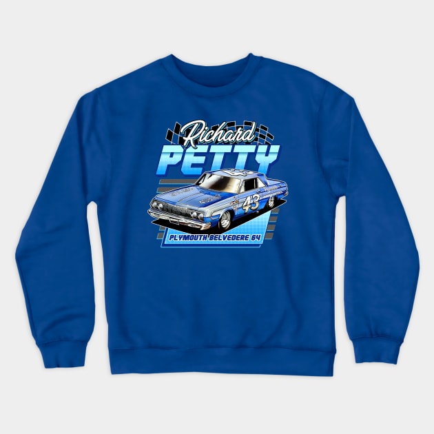 Richard Petty Belvedere Legend 60S Retro Crewneck Sweatshirt by Erianna Bee